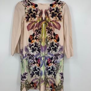 Corey Lynn Calter Dress 0 shift floral iris silk